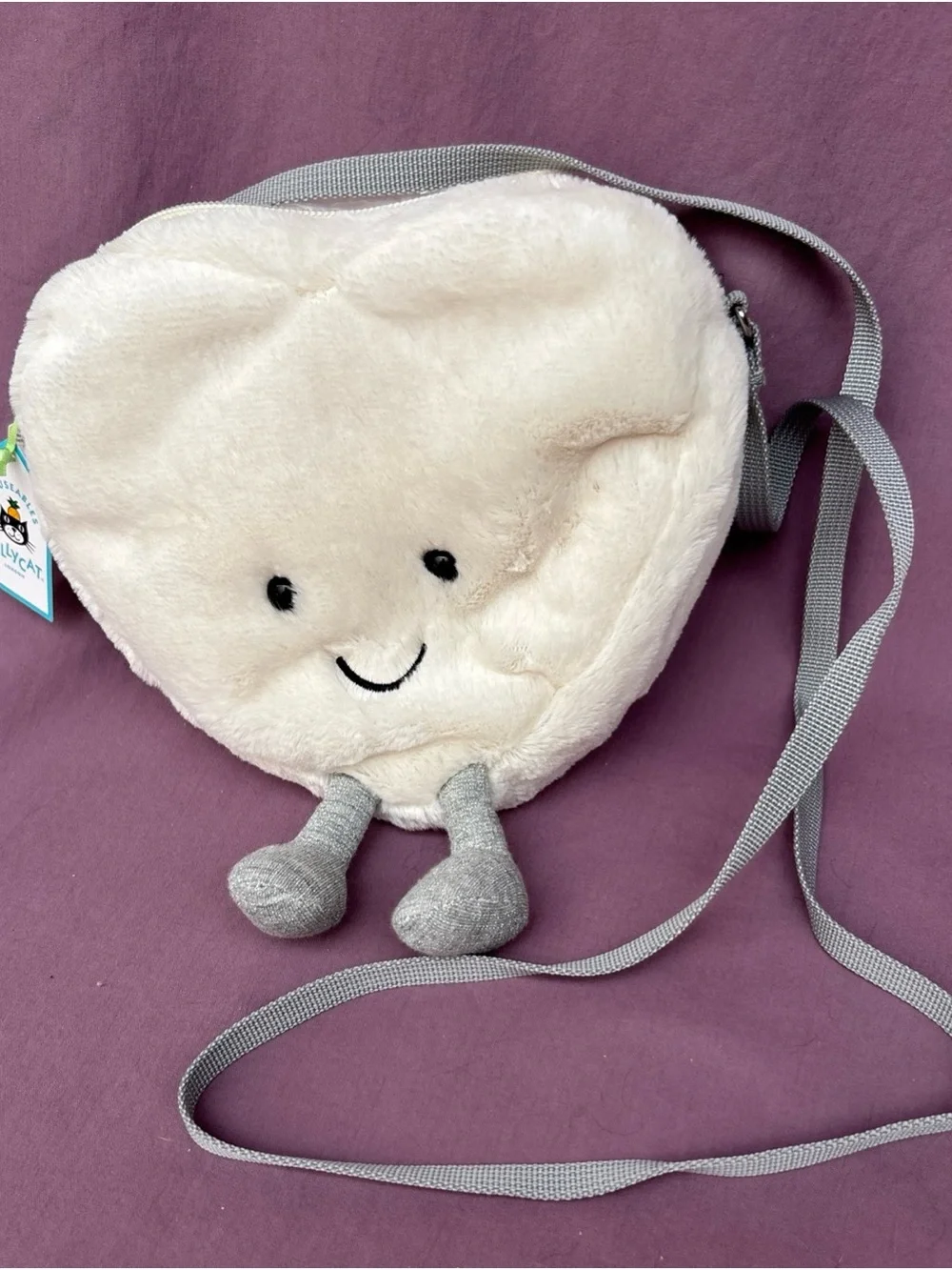 RETIRED Jellycat Amuseables CREAM HEART Bag Authentic US seller NWT crossbody
